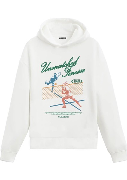 Unmatched Finesse 1988 Tenis Temalı Tasarım Baskılı Unisex Kapüşonlu Hoodie