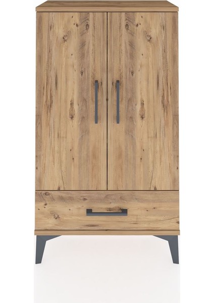 Arges Komodin 3 Raflı Tek Çekmeceli 2 Kapaklı 60X30X106 Çam-Çam fiyatları