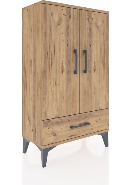 Arges Komodin 3 Raflı Tek Çekmeceli 2 Kapaklı 60X30X106 Çam-Çam fırsatları