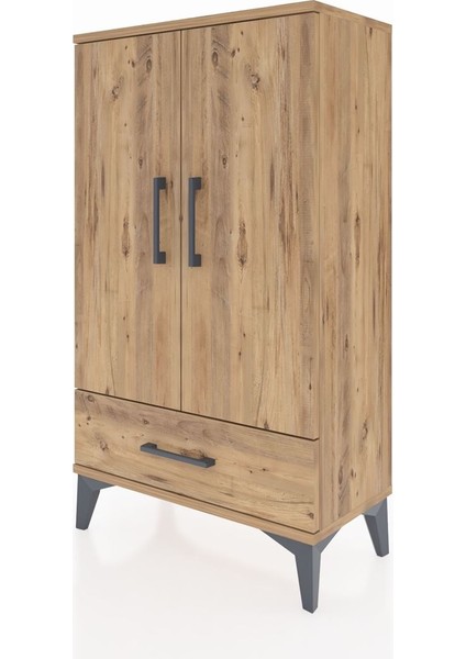 Arges Komodin 3 Raflı Tek Çekmeceli 2 Kapaklı 60X30X106 Çam-Çam indirimleri