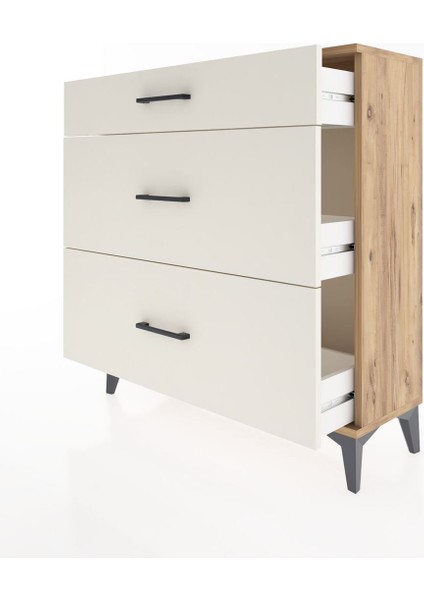 Arges Şifonyer 3 Çekmeceli 88X30X96 Çam-Aytaşı fırsatları