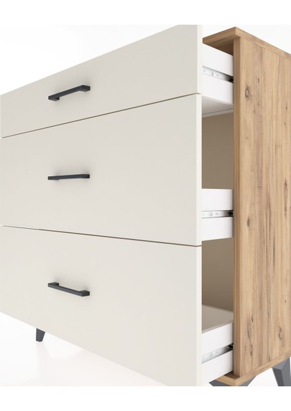 Arges Şifonyer 3 Çekmeceli 88X30X96 Çam-Aytaşı indirimleri