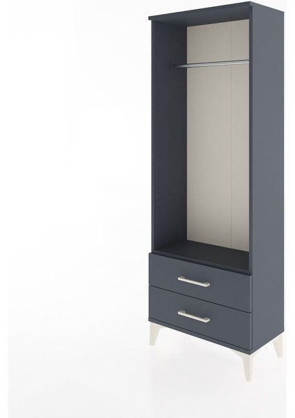 Arges Dolap Tek Raflı 2 Çekmeceli Tek Askılı 60X30X163 Antrasit-Antrasit modelleri