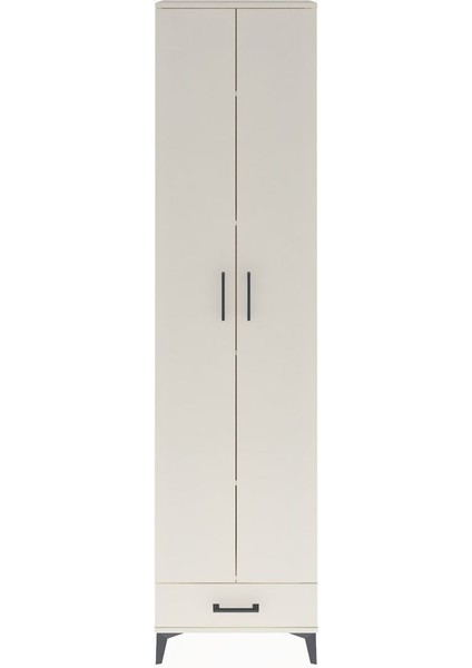 Arges Dolap 5 Raflı Tek Çekmeceli 2 Kapaklı 60X30X243 Aytaşı-Aytaşı