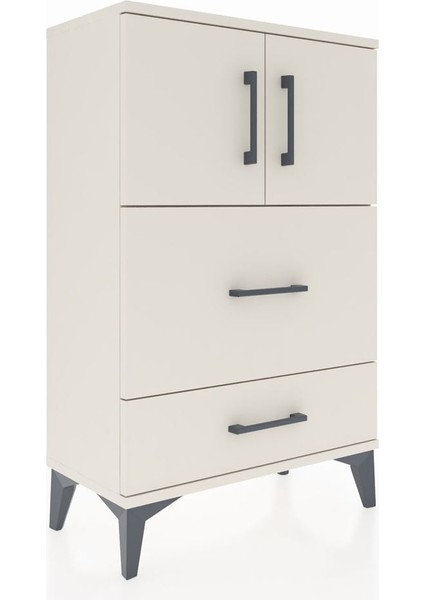 Arges Komodin Tek Raflı 2 Çekmeceli 2 Kapaklı 60X30X96 Aytaşı-Aytaşı fiyatları