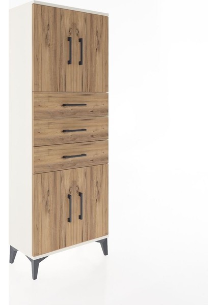 Arges Dolap 3 Raflı 3 Çekmeceli 4 Kapaklı 60X30X163 Aytaşı-Çam fiyatları