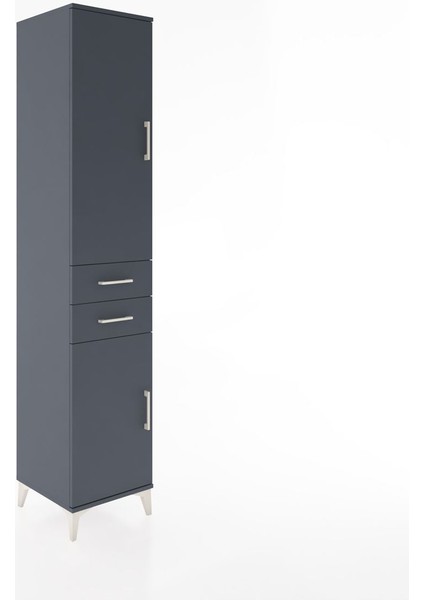 Hyperion Dolap 4 Raflı 2 Çekmeceli 2 Kapaklı 44X44X221 Antrasit-Antrasit fiyatları
