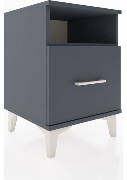 Hyperion Komodin Tek Raflı Tek Çekmeceli 44X44X64 Antrasit-Antrasit fiyatları