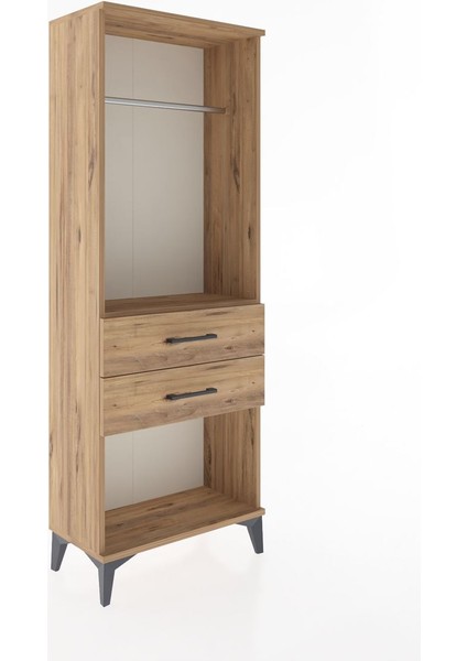 Arges Dolap Tek Raflı 2 Çekmeceli Tek Askılı 60X30X163 Çam-Çam fiyatları