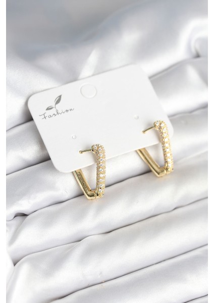 Üçgen Model Zirkon Taşlı Kadın Küpe - EBJ251010W38125