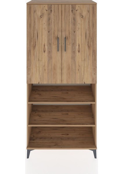 Hyperion Dolap 5 Raflı 2 Kapaklı 88X44X195 Çam-Çam