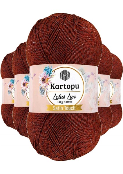 5 Adet Lotus Lux Bikini Büstiyer Bluz Simli Örgü Ipi K834 Taba