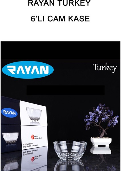 Rayan Turkey 6'lı Cam Kase