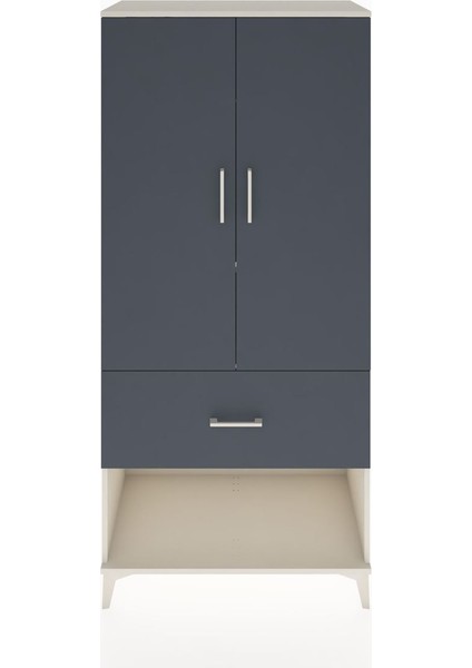 Hyperion Dolap 2 Raflı Tek Çekmeceli Tek Askılı 88X44X195 Aytaşı-Antrasit