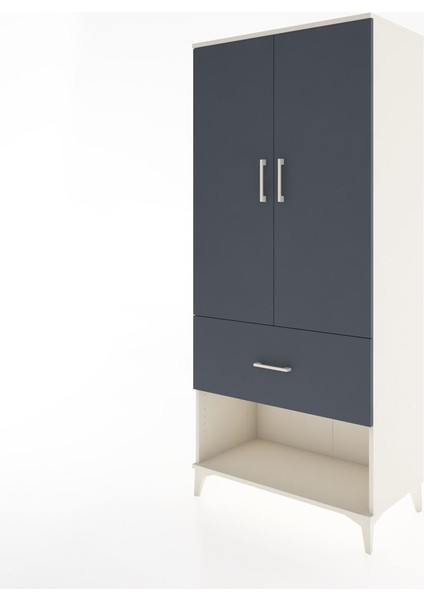 Hyperion Dolap 2 Raflı Tek Çekmeceli Tek Askılı 88X44X195 Aytaşı-Antrasit modelleri
