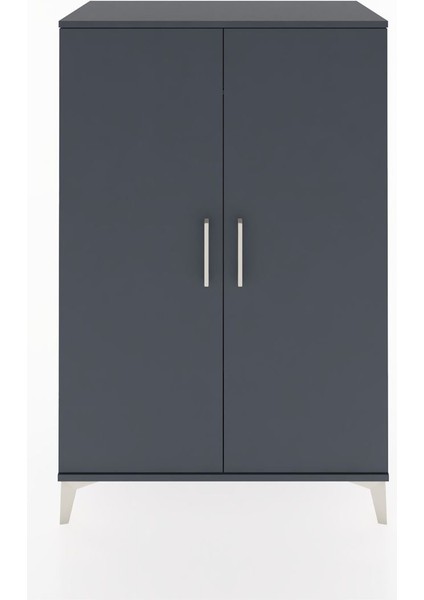 Hyperion Dolap 2 Kapaklı Tek Askılı 88X44X134 Antrasit-Antrasit
