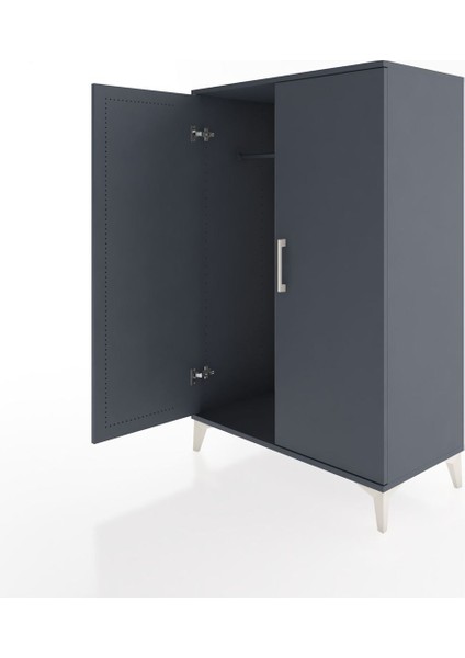 Hyperion Dolap 2 Kapaklı Tek Askılı 88X44X134 Antrasit-Antrasit fırsatları