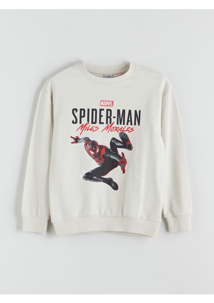 Yeni Sezon Bisiklet Yaka Spider-Man Baskılı Erkek Çocuk Sweatshirt