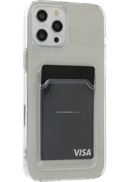 iPhone 12 Pro Max Kılıf Kart Şeffaf Silikon - Şeffaf - MKR021326-3781