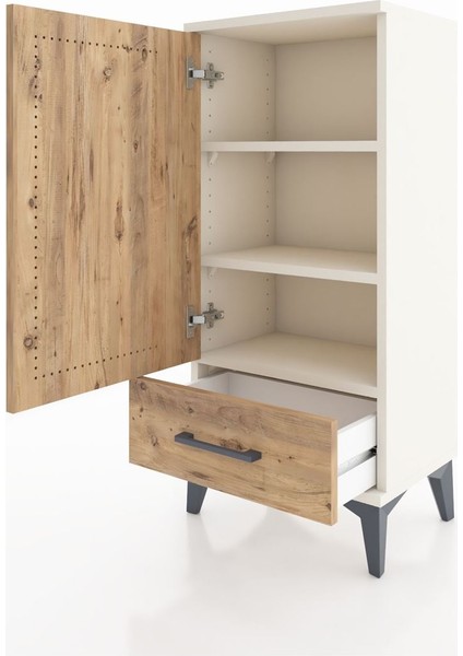 Arges Komodin 3 Raflı Tek Çekmeceli Tek Kapaklı 44X30X96 Aytaşı-Çam fırsatları