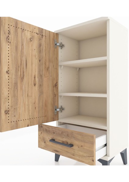 Arges Komodin 3 Raflı Tek Çekmeceli Tek Kapaklı 44X30X96 Aytaşı-Çam indirimleri