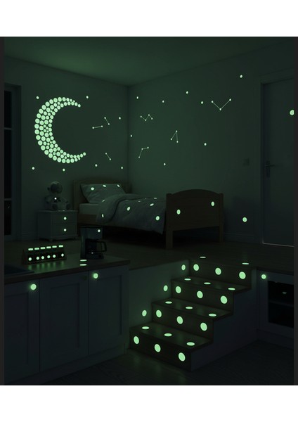 Fosforlu Etiket Karanlıkta Işık Veren Yıldız Tozu Etiketleri