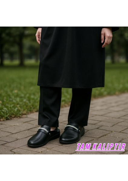 “perla Kadın Siyah Taş Detaylı Günlük Terlik / Loafer – Rahat ve Şık Ev & Dış Mekan Kullanımı” fiyatları