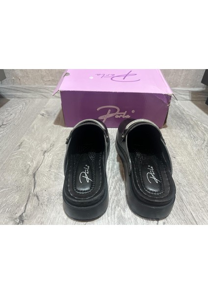 “perla Kadın Siyah Taş Detaylı Günlük Terlik / Loafer – Rahat ve Şık Ev & Dış Mekan Kullanımı” fırsatları