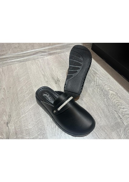 “perla Kadın Siyah Taş Detaylı Günlük Terlik / Loafer – Rahat ve Şık Ev & Dış Mekan Kullanımı” indirimleri