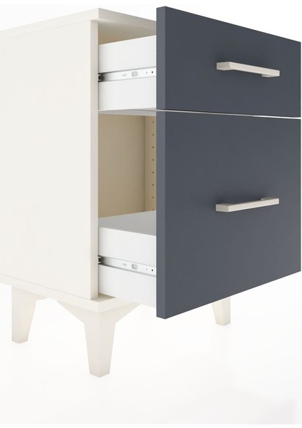 Arges Komodin 2 Çekmeceli 44X30X64 Aytaşı-Antrasit fırsatları