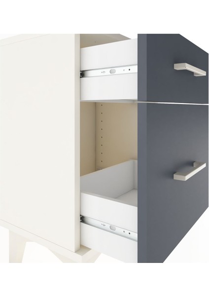 Arges Komodin 2 Çekmeceli 44X30X64 Aytaşı-Antrasit indirimleri