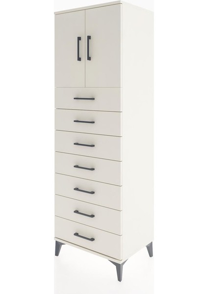 Hyperion Dolap Tek Raflı 7 Çekmeceli 2 Kapaklı 60X44X182 Aytaşı-Aytaşı modelleri