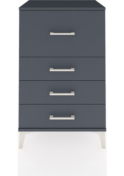 Hyperion Komodin 4 Çekmeceli 60X44X96 Antrasit-Antrasit