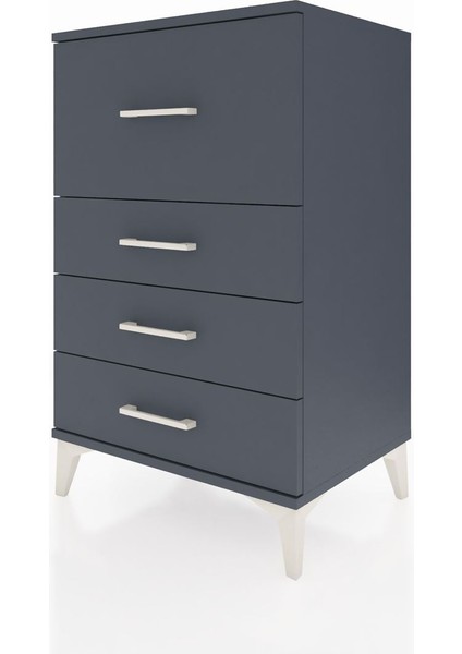Hyperion Komodin 4 Çekmeceli 60X44X96 Antrasit-Antrasit modelleri