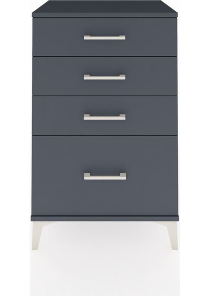 Hyperion Komodin 4 Çekmeceli 60X44X96 Antrasit-Antrasit