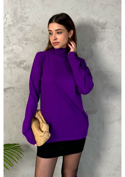 Kadın Yarım Balıkçı Triko Kazak 5353