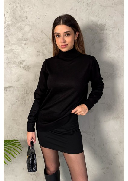 Kadın Yarım Balıkçı Triko Kazak 5353