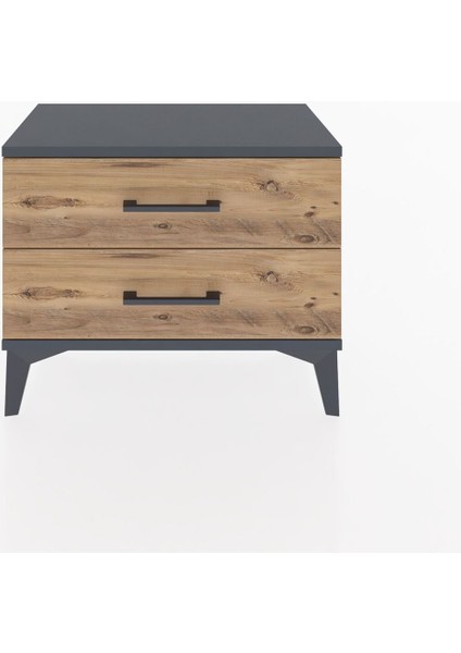 Arges Komodin 2 Çekmeceli 60X30X48 Antrasit-Çam