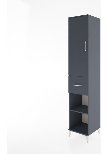 Hyperion Dolap 3 Raflı Tek Çekmeceli Tek Askılı 44X44X221 Antrasit-Antrasit modelleri