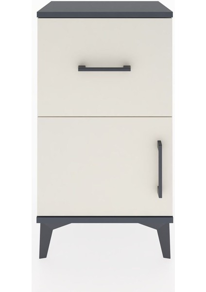 Arges Komodin 3 Raflı Tek Kapaklı 44X30X80 Antrasit-Aytaşı fiyatları