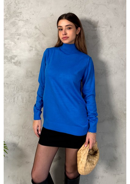 Kadın Yarım Balıkçı Triko Kazak 5353