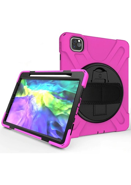 iPad Air 4. Nesil 10.9 Kılıf Shockproof 3 Katmanlı Standlı Zırh Kılıf Kalem YERLI-(1903) indirimleri