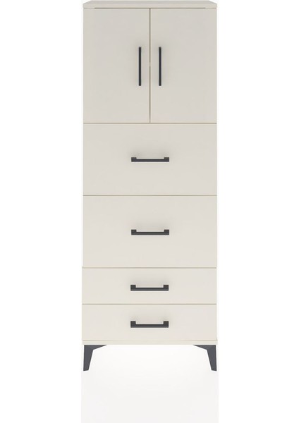 Arges Dolap 2 Raflı 4 Çekmeceli 2 Kapaklı 60X30X163 Aytaşı-Aytaşı