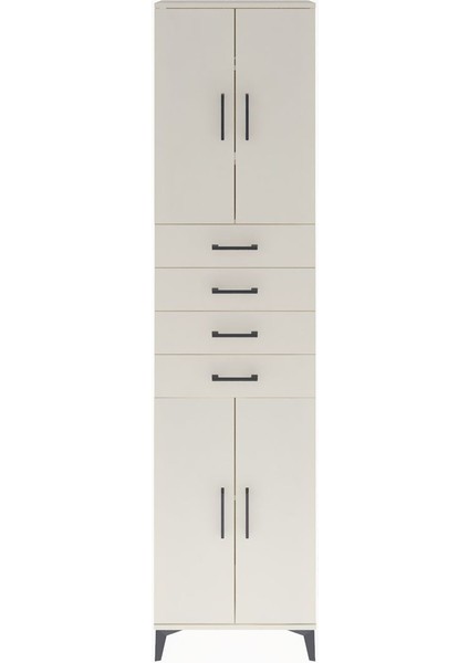 Arges Dolap 4 Raflı 4 Çekmeceli 4 Kapaklı 60X30X243 Aytaşı-Aytaşı