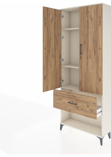 Arges Dolap 3 Raflı Tek Çekmeceli 2 Kapaklı 88X30X221 Aytaşı-Çam fırsatları