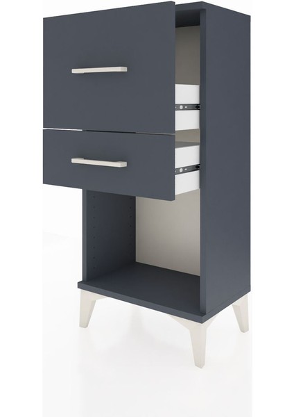 Arges Komodin 2 Çekmeceli 44X30X96 Antrasit-Antrasit fırsatları