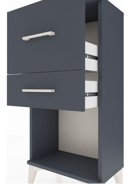 Arges Komodin 2 Çekmeceli 44X30X96 Antrasit-Antrasit indirimleri