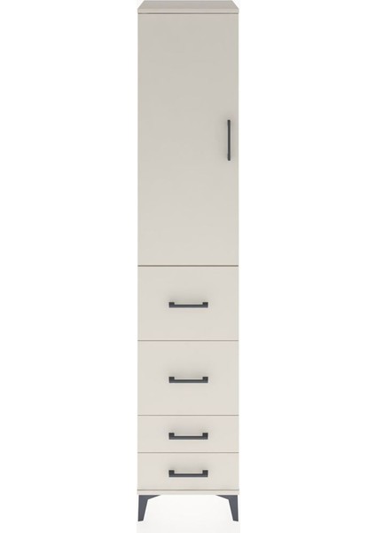 Hyperion Dolap 3 Raflı 4 Çekmeceli Tek Kapaklı 44X44X221 Aytaşı-Aytaşı