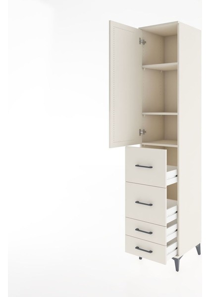 Hyperion Dolap 3 Raflı 4 Çekmeceli Tek Kapaklı 44X44X221 Aytaşı-Aytaşı fırsatları