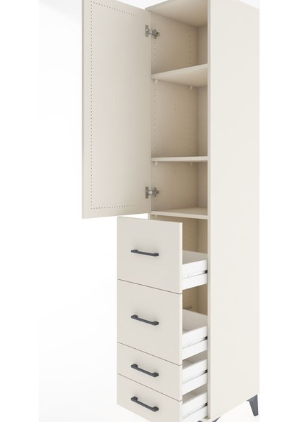 Hyperion Dolap 3 Raflı 4 Çekmeceli Tek Kapaklı 44X44X221 Aytaşı-Aytaşı indirimleri